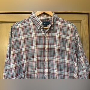 Ralph Lauren 100% Cotton Casual Plaid Button Down Long Sleeve Shirt